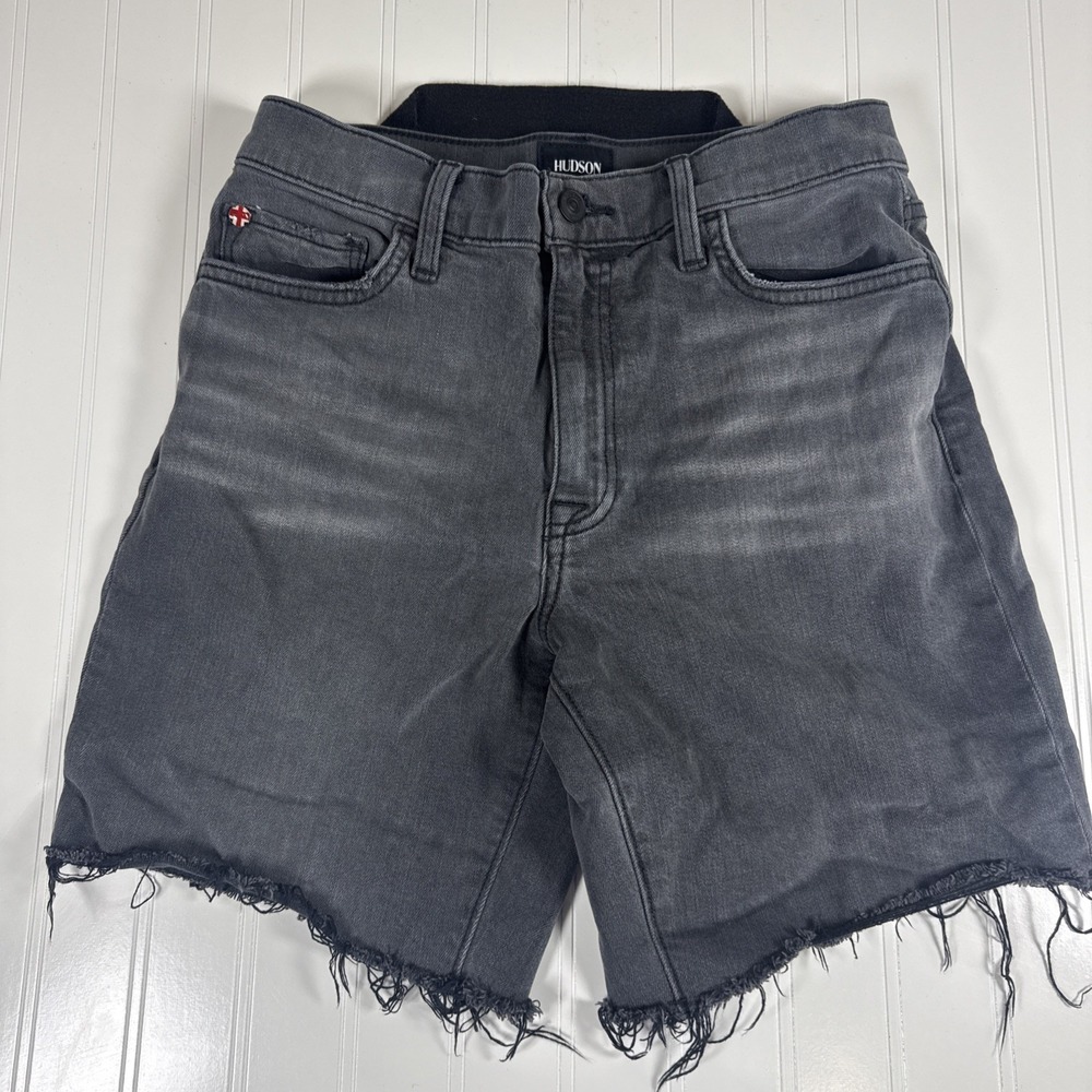 Hudson Women Jada High Waist‎ Size 26 Stretch Denim Shorts in Passage Wash Gray